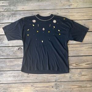 VTG ‘80s Mister Noah Rhinestones and Beads Embellished T-shirt